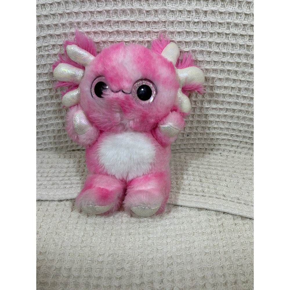 Fiesta Axolotl Plush Toy Kids 8 Inch Pink Excellent Tie Dye Glitter Eyes Sparkle